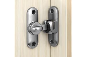 Heveer Cerradura de Puerta Corredera Pestillo Puerta para Puertas Correderas Cerrojo de Puerta 90/180 Grados para Puertas Cocinas Ventanas Gris