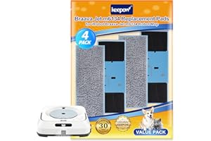 KEEPOW de 4 Paños Lavables para Fregar para iRobot Braava Jet M6134 Almohadillas de Mopa Húmedas, Braava Jet M6 Lavables y Reutilizables Almohadilla de Repuesto para Trapeador