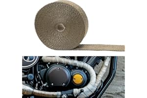 KEEPDSGN Bande Thermique Echappement de Moto Isolant Thermique Ruban d'isolation Thermique de Collecteur d'échappement de Moto avec 10 Attaches de Câble en Acier Inoxydable