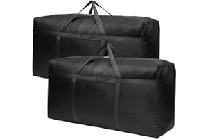 Lannvan 2pz. 98L Grande Borse Trasloco per Vestiti, Borsa Portaoggetti Impermeabile in Tessuto Oxford 600D, Borse di Stoccaggio Trasloco con Cerniera e Manici (85.5 * 26 * 44cm)