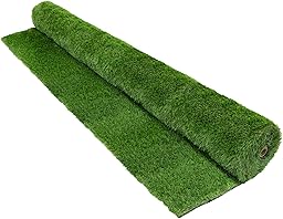 ECD Germany Kunstrasen-Rolle 150x600 cm 9m² Grün, Rasenteppich Outdoor wetterfest, 18mm, Grasmatte Meterware, Kunstgras wasserdurchlässig & UV-beständig, Kunstrasenteppich für Balkon Terrasse Garten