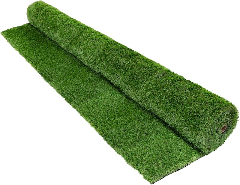 ECD Germany Kunstrasen-Rolle 150x600 cm 9m² Grün, Rasenteppich Outdoor wetterfest, 18mm, Grasmatte Meterware, Kunstgras wasserdurchlässig & UV-beständig, Kunstrasenteppich für Balkon Terrasse Garten