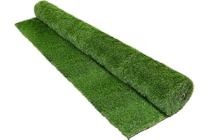ECD Germany Kunstrasen-Rolle 150x600 cm 9m² Grün, Rasenteppich Outdoor wetterfest, 18mm, Grasmatte Meterware, Kunstgras wasserdurchlässig & UV-beständig, Kunstrasenteppich für Balkon Terrasse Garten