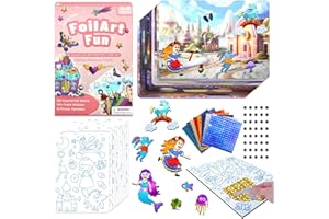 Liangding Foil Fun Unicorns Princess Pegatinas para niños, Foil Art Kids, Actividad para colorear DIY, Juegos de manualidades para niñas 4 5 6 7 8 9 años, Regalos para cumpleaños Pascua