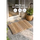 Reyo Ahşap İpli Banyo Paspası, Bah&ccedil;e Balkon Paspası 30x70cm