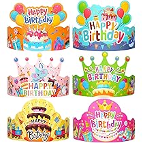 12 Pièces Paillettes Anniversaire Couronne Chapeaux Princesse Fête