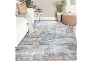 Famibay Alfombra Salon Grande 160x230 Antideslizante Alfombra Lavable Lavadora Gris Colorido Pelo Corto Moderna Abstracta Alfombras Habitacion Dormitorio para Sala Comedor