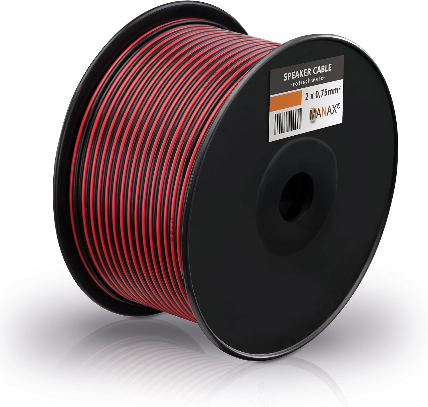 Premium - Cable de Altavoz (2 x 0,75 mm², 100 m), Color Rojo y Negro