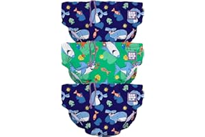 Bambino Mio, Costumino Contenitivo, 3 Pannolini Lavabili A Prova di Perdite, (Balena blu) Stiloso e Leggero, (0-6 mesi)
