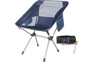 TREKOLOGY YIZI GO Camping Chair – Compact, Foldable, Lightweight 0.9 kg, 136 kg Capacity, Durable Aluminum, Quick Setup, Superior Support, Ideal for Backpacking, Beach, and Outdoor Adventures (Blue)