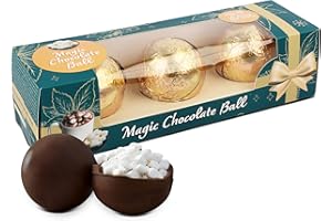 SWEET BUDDIES Schokobomben mit Marshmallow, 3 Schokoladenkugeln je Ø 5cm und 40g, Zartbitterschokolade, für heißen Trinkgenuss – ideale Geschenkidee für Schokoliebhaber, einfache Zubereitung in heißer Milch