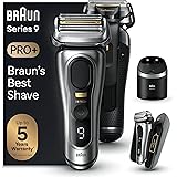 Braun Series 9 PRO +, Rasoio Elettrico Barba, Rifinitore di precisione, con PowerCase, Lame Flessibili, Stazione SmartCare, U