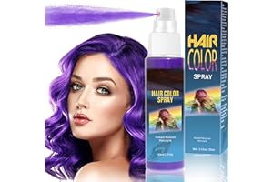 MRCUVARYAS Spray de couleur temporaire pour cheveux - 30 ml - Coloration naturelle et temporaire - Pour fête, cosplay, carnaval - Violet
