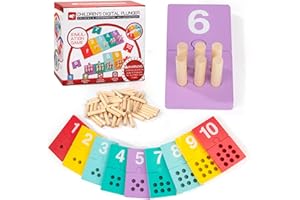 Wisplye Giochi Montessori in Legno, Giocattoli Matematici per Il Conteggio, Numeri Giocattolo Educativo, Giochi Didattici Precoce di Manipolativo Regalo per 3 4 5 6 Anni Bambino