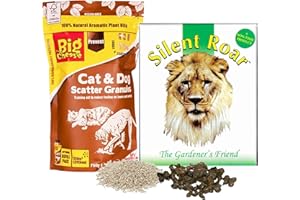 Dog & Cat Repellent for Garden Bundle - 500g Silent Roar Cat Repellent Lion Manure Pellets & Dog Cat Deterrent Scatter Granules 750g Cat Scarer with Topline Card. Keep Cats Away from Garden
