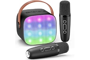 Micro Karaoke med 2 Micro Bluetooth, present till barn 3–12 år, pojke | Bärbar karaokehögtalare för barn och vuxna, pojke leksak 3–12 år, trådlös mikrofon för barn att sjunga