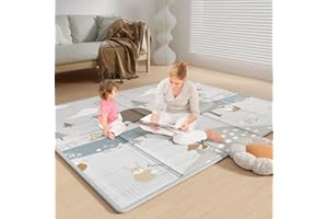Fodoss Baby Play Mat, 59x71inch Play Mat, 0.4 in Thick Foam Play Mat, Waterproof,Free from BPA, PVC, Phthalates, Playmat for Babies, Foldable Play Mat forBabies, Large Infant Playmat