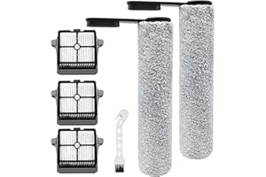 KiimSin Szczotki rolkowe + wymienny filtr do Tineco Floor One S7 Pro/S6 akcesoria do odkurzacza na mokro i na sucho, 2 zapasowe szczotki rolkowe + 3 filtry + 1 szczotka do czyszczenia