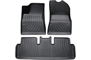 [Juego de 3] LFOTPP Compatibles con Tesla Model 3 2017-2023 Alfombrillas de Goma Originales, Impermeable Alfombra Borde Alto Antideslizantes Alfombrillas de Suelo para Coche, Accesorios para Model 3