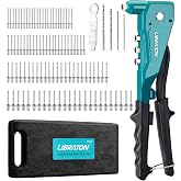LIBRATON Professional Manual Riveter 100 Rivets Rivet Gun | Hand Riveting Tool, Riveting for Metal, Wood and Plastic