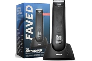‎FAVED The Bodygroomer – Intimrasierer & Körperrasierer, duschfest, 90 Min. Laufzeit, LED-Leuchte, Ladestation – Body-Trimmer für den Intimbereich & Körper für Männer Mann Herren von Groomed Rooster