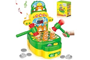 KOJAYHOL Whack A Mole Game with 2 Hammers Toy, Whack Game Toy with Mole for 3 4 5 6 7 8 Years Old Boys Girls, Interactive Educational Toys with Sound and Light