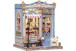 CUTEBEE Book Nook Kit - Casa in miniatura fai da te negozio di dolci francesi con luce LED, puzzle in legno 3D,decorazione per libreria, regalo da collezione per adulti (Sweet Marie)