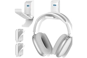 Kosker Support de Casque, Support de Casque de Jeu Pliable Universel, Support Casque Mural Autocollant, Support Casque Manette Adapté à Toutes Les Tailles de Casque, 2 Pièce(s), Blanc