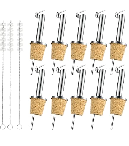 JZK 16 Pezzi Tappi Versatori In Acciaio Inox Per Bottiglie: Beccuccio Conico Antigoccia Per Vino, Olio, Liquori E Cocktail - 2
