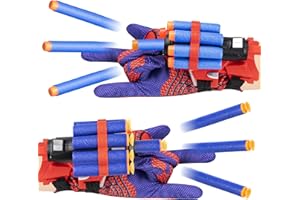 Jinhuaxin 2 Set for Spider Web Shooter,Launcher Wrist Toys Set Contains 2 Gloves, 2 Launchers, 10 Soft bullet, 20 Suction Cup Darts, Launcher Gloves Toy Fulfills your Hero Dreams
