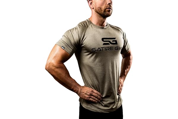 Satire Gym - T-Shirt Slim Fit Homme pour Fitness – T-Shirt de Musculation Homme pour la Gym et Le Fitness