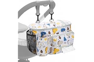 Yimomoyi Organizador universal para cochecito de bebé, bolsa para cochecito de bebé, con gran espacio de almacenamiento, práctica bolsa para cochecito de bebé, equipamiento inicial para recién nacidos