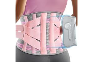 Rakiie Back Support Belt for Women, 9X Support Back Brace for Lower Back Pain, Ergonomic Back Support Brace with 3D Silicone Pad for Sciatica Scoliosis, Pink Size XXL (Waist: 130-160CM)
