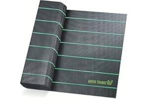 Green Thumbz Telo Anti Erbacce - Telo Pacciamatura Biodegradabile (1 x 10m) - Resistente Tessuto Non Tessuto Anti Erbacce per Orto - Telo Anti Erbacce per Giardino, Colore Nero