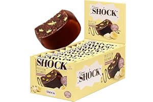 ‎FITNESSHOCK FitnesSHOCK Protein Cookie Schoko-Brownie Geschmack Banane, ohne Zusatz von Zucker, Kekse mit 15% Eiweiß, sättigende Ballaststoffe, low carb, weiche Konsistenz, 10x50g