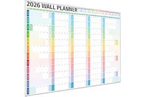 HAMBLI Wall Planner 2026 UK - A1 Extra Large 84 x 60cm Colour Full Year Family Planner Calendar 2026 For Home, Office, Teacher Calendars & Personal Organisers - Folded Rows Edition