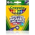Crayola Ultra Clean Washable Crayons, Large Crayons for Toddlers, 16 Count, Gifts for Kids