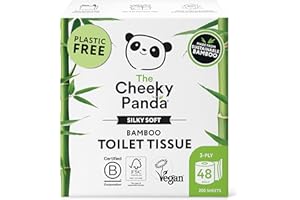 The Cheeky Panda Papier Toilette En Gros | 48 Rouleaux Papier WC Lot | 3 Epaisseurs Papier Hygiénique Bambou