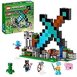 LEGO 21244 Minecraft Der Schwert-Außenposten Set, Spielzeug mit Creeper, Soldat, Wachkrieger und Skelett-Figuren, Set für Jun