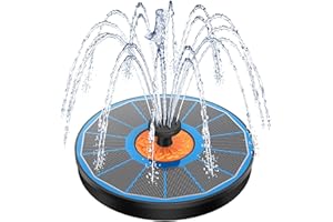 Yzert Solar Springbrunnen für Außen 2025 Upgraded, 3.5W Solarbrunnen für Draussen mit 7 Düsen, Solar Teichpumpe Solar Schwimmender Fontäne Pumpe für Garten, Vogel-Bad, Teich, Wasserspiel (Blau)