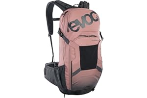 Plecak rowerowy EVOC FR ENDURO 16, plecak na wycieczki rowerowe (LITESHIELD BACK PROTECTOR 95%, uchwyt na kask, komora na bukłak 3l, rozmiar: S), Dusty Pink/Carbon Grey