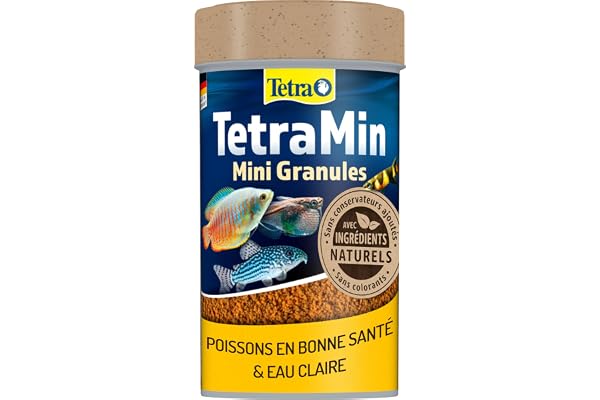 TetraMin Mini Granules Nutri Evolution - Aliment Complet en Mini Granulés aux Ingrédients Naturels pour Poissons de Petite Taille – Recette améliorée Sans conservateurs ajoutés Sans colorants - 100 ml