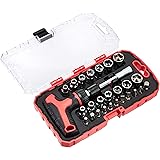 Amazon Basics 27-Piece Magnetic T-Handle Ratchet Wrench and Screwdriver Set