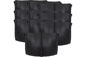 INTIRILIFE 10 Bolsas de Fieltro de 113 litros – 30 galones – 60 x 40 cm – Macetero de Tela no Tejida con Asas para jardín, Invernadero, etc.