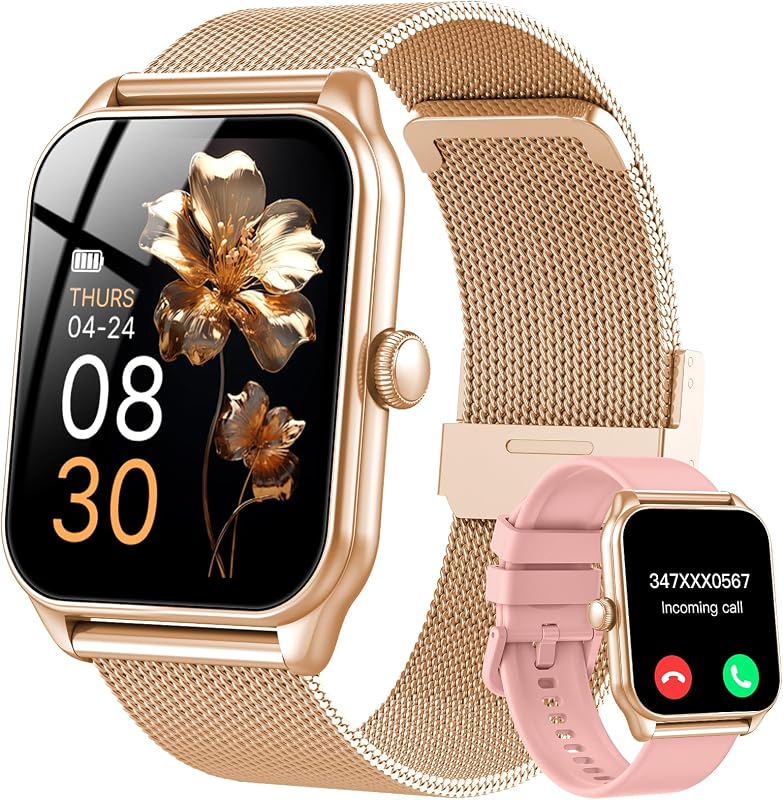 taopodo Reloj Inteligente Mujer, 1.91" Smartwatch Mujer Pulgadas con Llamadas, IP68 Impermeable, 120+ Modos Deportivos con HD Pantalla Táctil, Podómetro, Monitor de Sueño, para Android iOS