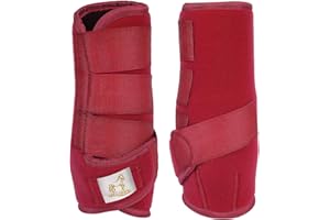 GALLOPING STALLION MEDICINE BRUSHING SUPPORT BOOTS HORSE EQUESTRIAN (Cob, Red)
