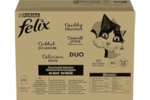 FELIX So gut wie es aussieht Doppelt Lecker Katzenfutter nass in Gelee, Sorten-Mix, 120er Pack (120 x 85g)