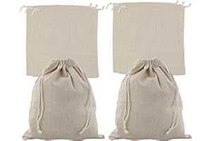 EASYKEENECOM Lot de 8 sacs en coton avec cordon de serrage - 25 x 30 cm - Sac en tissu à peindre - Sac de rangement en coton pour Noël, bricolage, bijoux, cosmétiques, cadeau