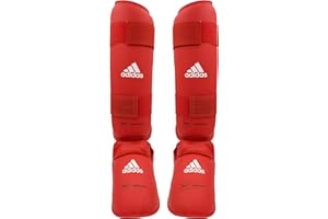 adidas Shin And Removable Instep Pads, WKF-Parastinchi per Karate e Collo del Piede Rimovibili Unisex