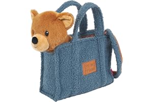 PERLETTI Borsetta Bambina Bambino con Peluche Estraibile - Borsa Morbida e Leggera Regalo Bimbi 3 4 5 6 Anni con Manici - Borsa Bambini Asilo con Pupazzo Removibile - Dimensioni 27x22x9cm